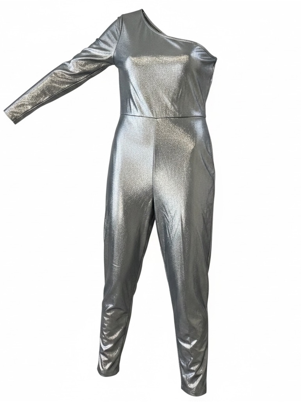Victoria’s Secret Metallic Gray One-Shoulder Jumpsuit. Never worn size Medium